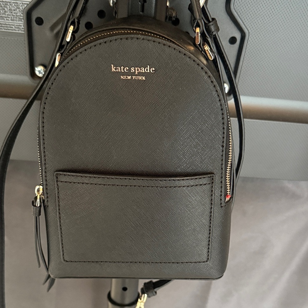 Kate Spade Black Backpack with Gold Accents